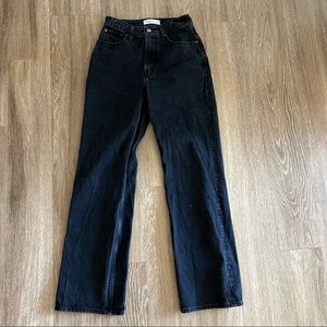 Abercrombie Curve Love Black 90s High Rise Relaxed Jeans Size 25